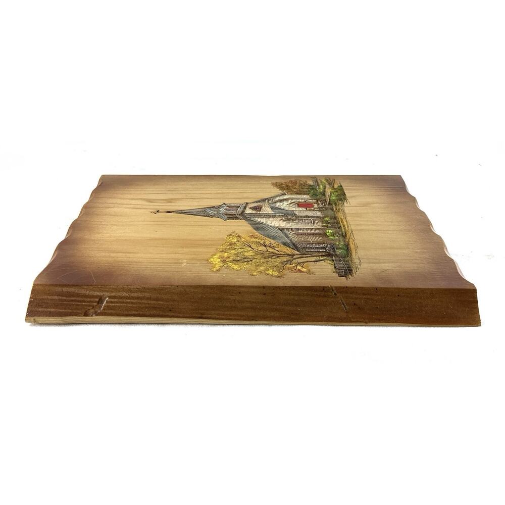 Live Edge Gifts Rustic Church Wood Wall Art Hand Painted Engraved Plaque 12” (B) - Picture 8 of 11